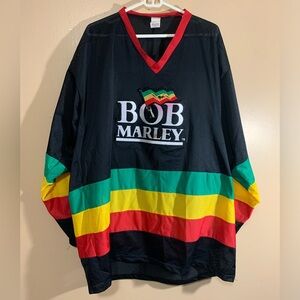 VINTAGE Bob Marley Shirt XL One Size 90s Hockey Jersey Wailers Reggae Rasta GEM